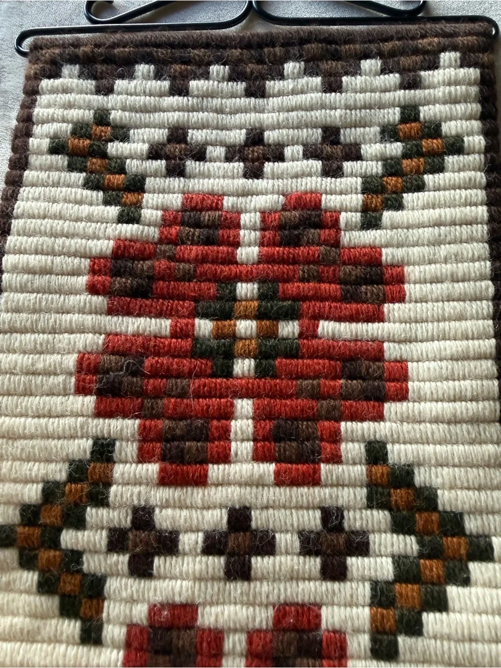 Handwoven scandinavian bell pull - Neutral Accent